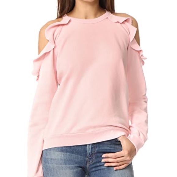 ruffle shoulder sweatshirt